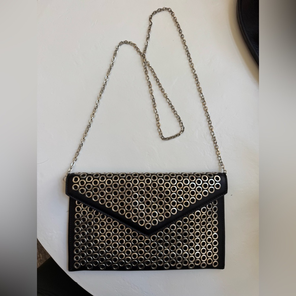 Stylish Black and Silver Chain Bag